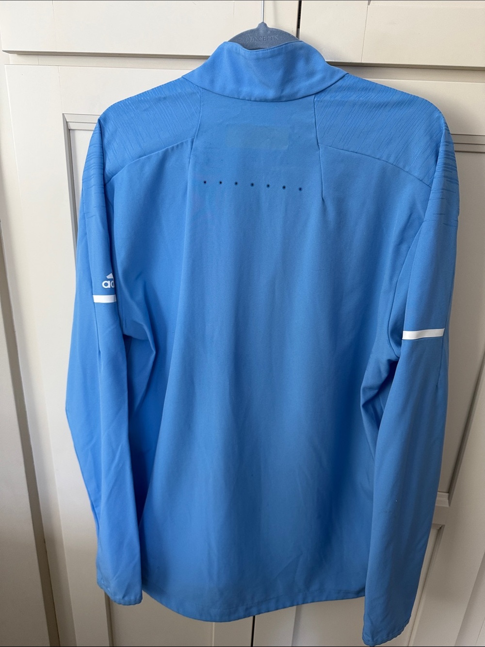 adidas Light Blue Men’s Quarter-Zip Performance Jacket - Picture 4 of 4